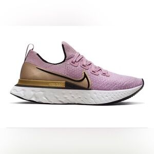 Nike React Infinity Run Flyknit Lavender Purple Gold Size 7